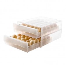 Double-layer 60 Grids Egg Storage Box Plastic Egg Tray Organizer Box for Home Kitchen